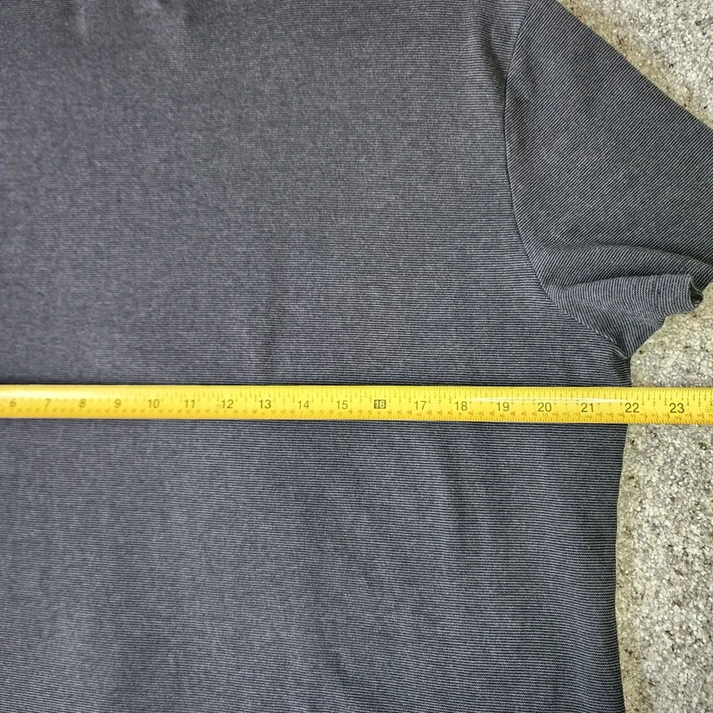 Banana Republic Polo Shirt Mens‎ XL Grey Micro Stripe Cotton Short Sleeve EUC